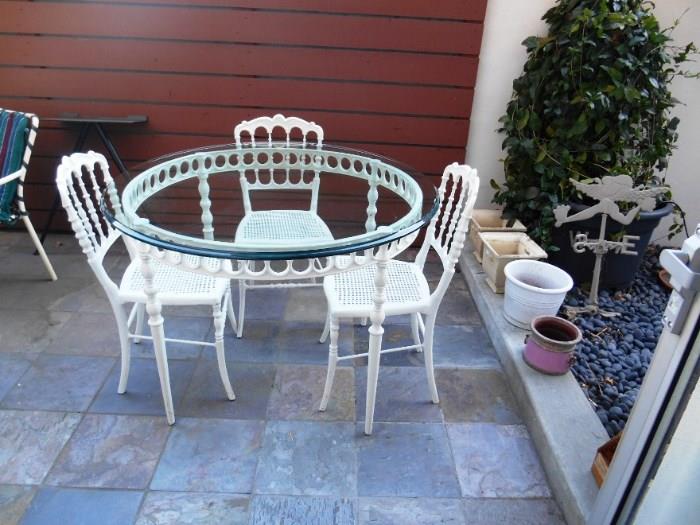 HERE IS THE CAST IRON DINETTE SET - WITH 4 CHAIRS - YOU WILL LOVE IT!