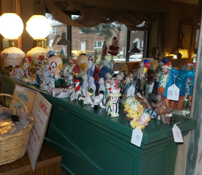 Clown Figurine Collection...Lefton, PY, MIJ, Emmett Kelly amd more