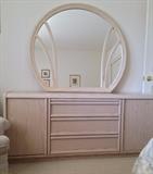 Whitewash Oak Dresser w Mirror 