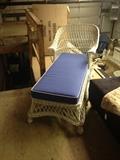 Early 20thC Wicker chaise with news cushion