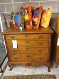 Tiger maple chest of drawers