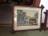 Several antique Currier and Ives prints