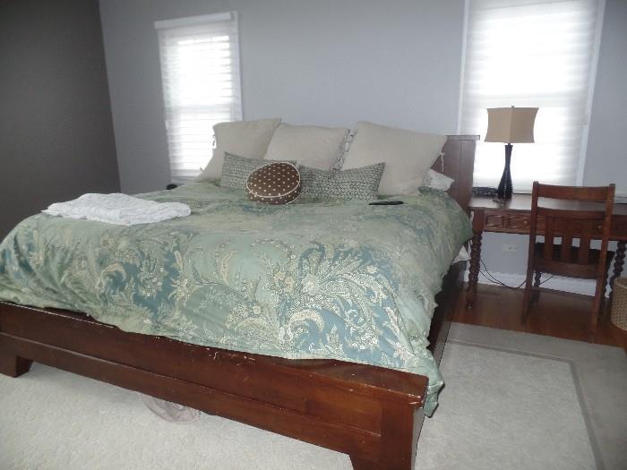 Pottery Barn king bed and mattress