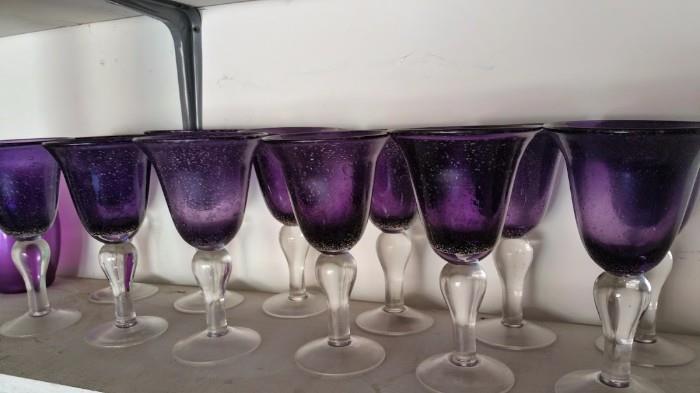 Purple wine glasses