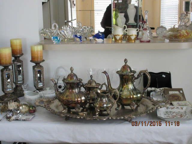 Silverplate tea and coffe set