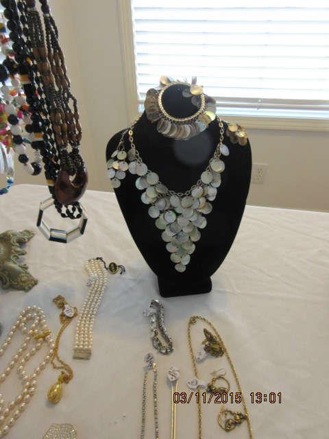Costume jewelry by Nolan Miller, Joan River, R. Collins, Swarovski, Weiss, Carolyn, Pollock and others