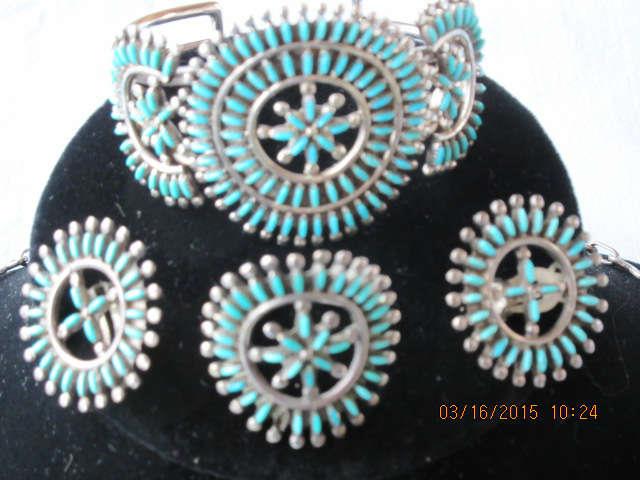 Zuni bracelet and earrings