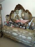 Hand carved Italian bedroom set