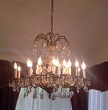 Custom chandelier with check crystal pendants 