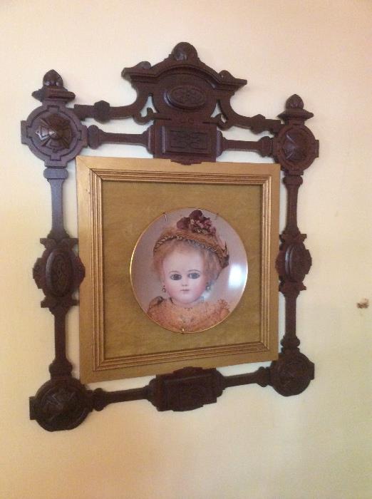 Victorian frame with porcelain plate