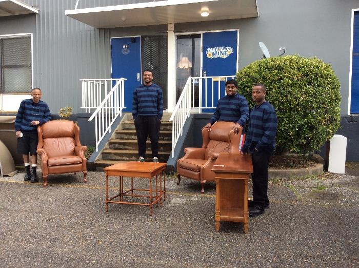 The sales team is ready to assist you with all your furniture purchases! l. to r. Jimmy, Jordan, T. J., and J.