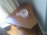The Lalique again, on an attractive mid-century hexagonal table.
