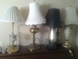 Some of the many table and floor lamps we have available.