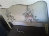 Headboard for full or double bed, matches one of the chairs exactly!