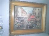 Another look at an excellent, signed watercolor in its amazing frame. Part of our silent auction.