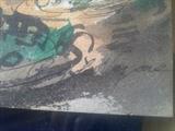 Close up of the signature on the water color.