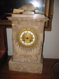 Antique Alabaster French Clock