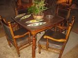 solid wood game table & chairs