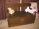 cute wooden toy chest bench