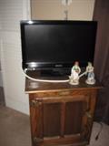 ice box table/cabinet with flat screen TV