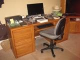nice solid wood desk and electronics