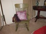 cure green painted rocking chair