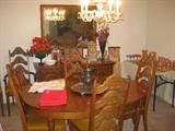 dining room table and 6 chairs and matching server