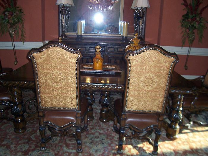 Dining Room Set with 10 Chairs and Sideboard $19,000