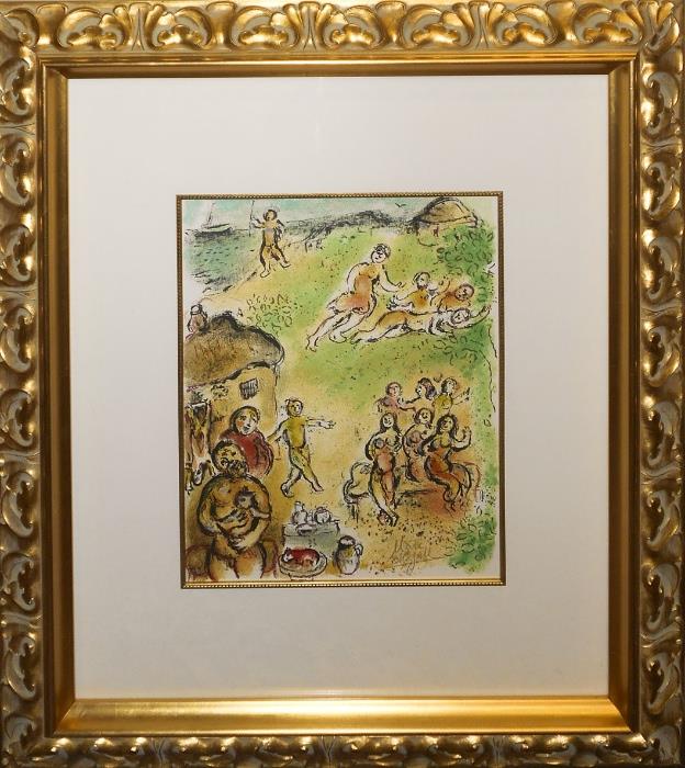 Marc Chagall (1887 - 1985) 
Title: Greek Mythology 
Medium: Color Lithograph, Hand signed
Limited Edition printed by Mourlot
Size: 14 1/2" x 22 1/2"
Opening Bid: $800 
Estimated: $3,000 - $4,000 