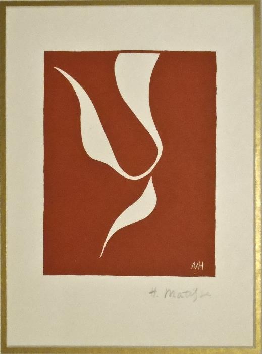 Henri Matisse (1869 - 1954)
Title: Ice Skater
Size: 12 3/4" X 9 1/2"
Framed Size: 29" x 25" 
Medium: Lithograph, Hand Signed
Limited Edition 
Opening Bid: $800 
Estimated: $3,000 - $4,000 
