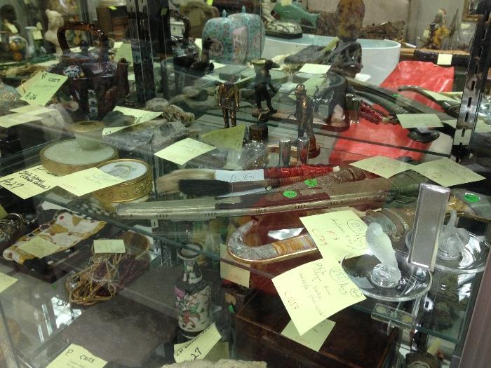 Assorted Art Objects, Swords, Lalique, etc