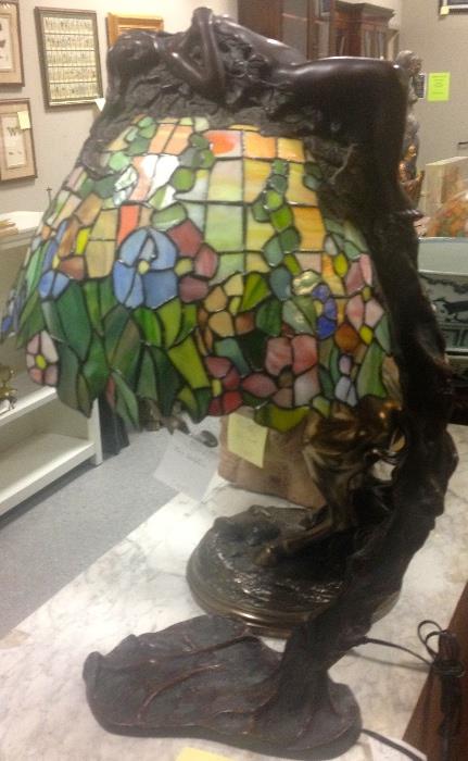 Art Nouveau Style Stained Glass Lamps