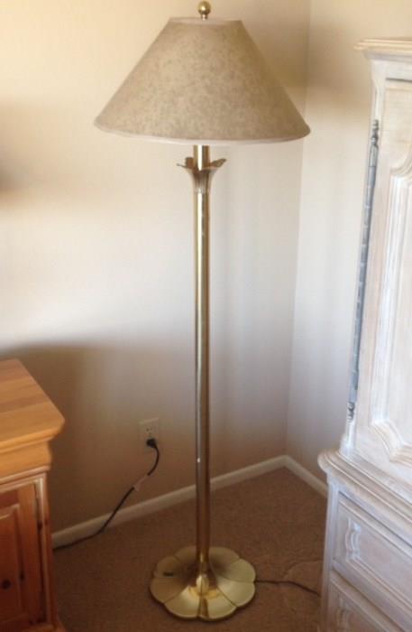 Standing solid brass lamp, excellent condition.