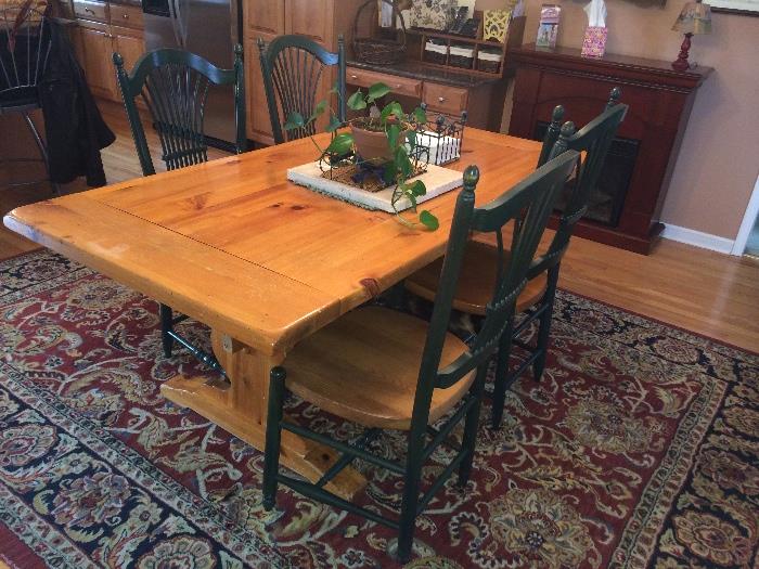 Pine kitchen table & 6 chairs