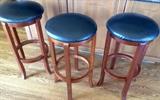 4 counter height leather seat stools