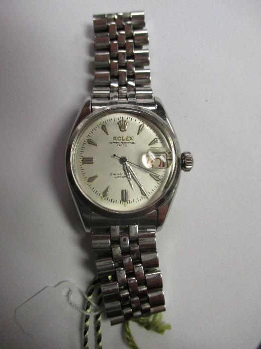 Men's Rolex Date wristwatch in stainless steel