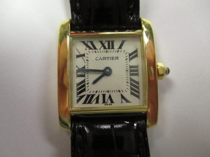 Ladies 18k yellow gold Cartier wristwatch