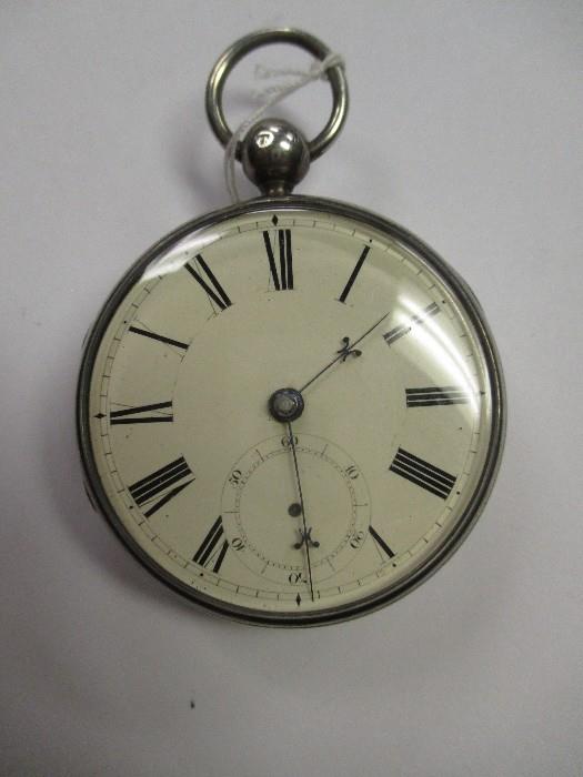 Another keywind pocket watch with silver case