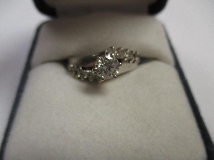 Ladies diamond ring with 1/2 carat center