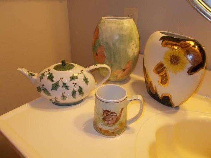 Sampling of "China Painting" - there will be a great variety of "china painted" items at this sale...
