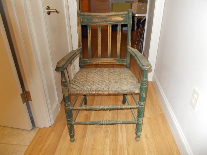 VINTAGE Arm chair with Woven Seat