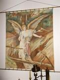 LARGE Wall Hanging of Angel Protecting Small Child - VERY COLORFUL!