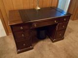 VINTAGE Wooden Desk - 6 Side Drawers - 1 Center Drawer - Excellent Condition