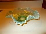 Beautiful Green/Blue Shallow Bowl - Pretty!!
