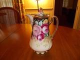 Painted Roses Tea Pot with Lid - signed by Climent!