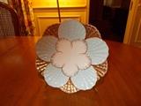 Blue/Gold/White "Fan" Plate - Unsigned - Pretty!