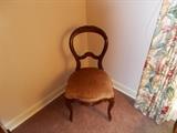 ANTIQUE Balloon Back Chair - Mahogany - 1 Chair - Original Fabric