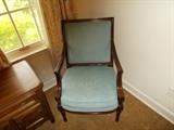 VINTAGE Walnut (?) Upholstered Arm Chair - Could be used in Formal or Informal Setting!!!!!!