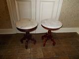 Pair of MARBLE Topped LOW Pedestal Stands - will be sold as a pair!!