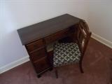 VINTAGE Wooden Desk & Walnut Chair (doesn't match but will be sold together!!!!)